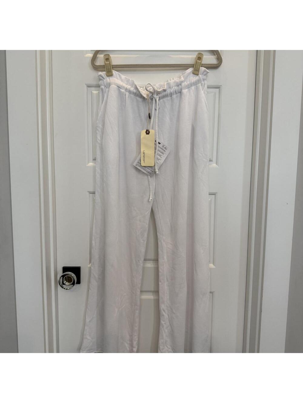 Lanston Porter wide leg white sweatpants